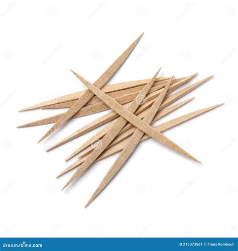 Heap Of Wooden Toothpicks Isolated On White Background Stock Image