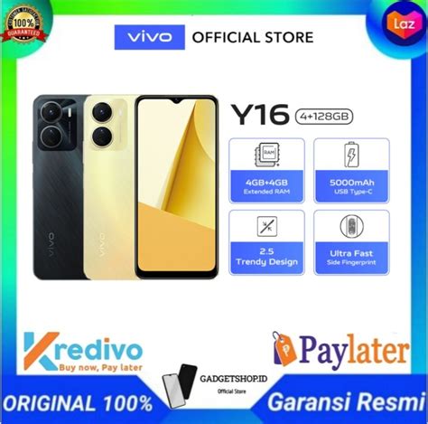 Vivo Y16 Ram 4128 And 464 5000 Mah Usb Type C 4gb4gb Extended