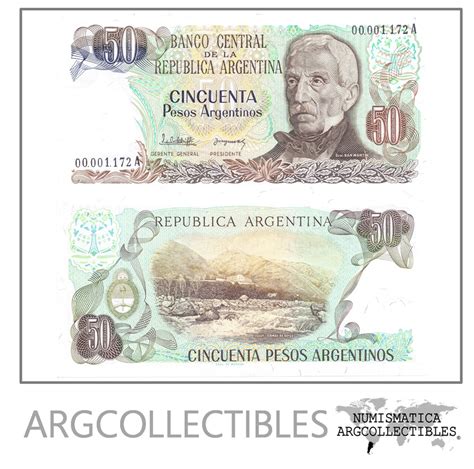 Argentina Billete 50 Pesos 1983 P 314 2617 UNC Numero Bajo