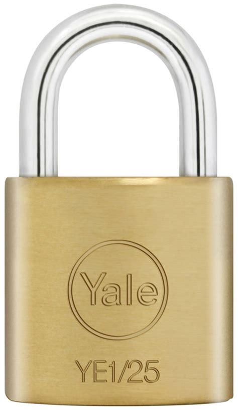 YE1 25 Yale Essential Series Indoor Brass Standard Shackle Padlock