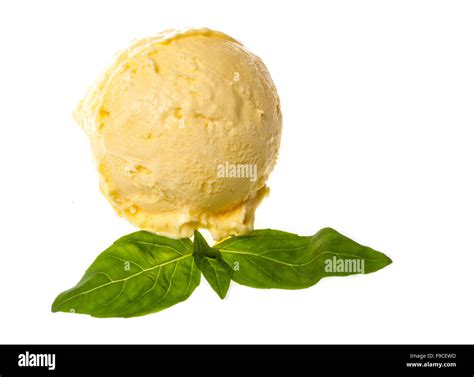 Scoop Of Lemon Ice Cream Stock Photo Alamy