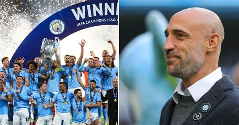 Pablo Zabaleta reacts as Manchester City win Champions League