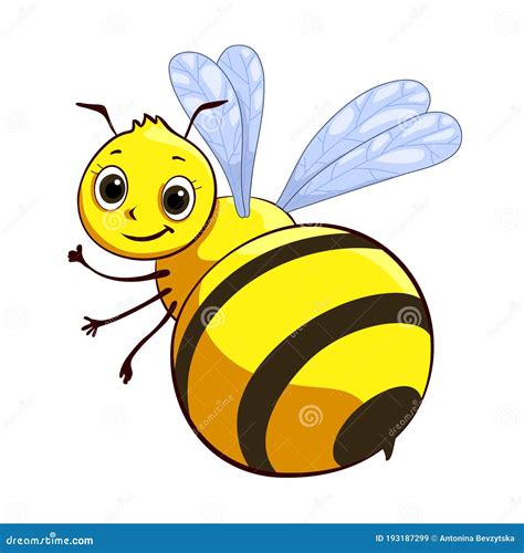 Funny Bee Cartoon And Vector Isolated Character Stock Vector