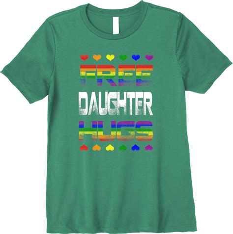 Free Daughter Hugs Tee Free Daughter Hugs Rainbow Gay Pride Premium T Shirt