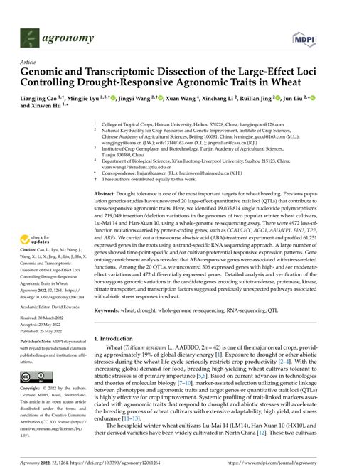 PDF Genomic And Transcriptomic Dissection Of The Large Effect Loci