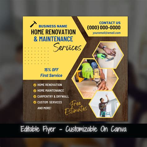 Business Marketing Flyer Home Renovation Services Template Handyman ...