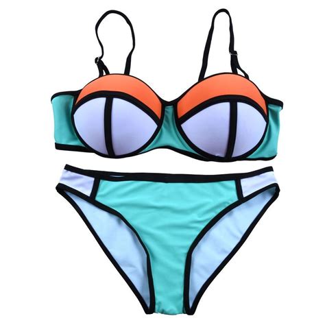 Neon Color Block Bikini Color Block Bikini Bikinis Neon Color