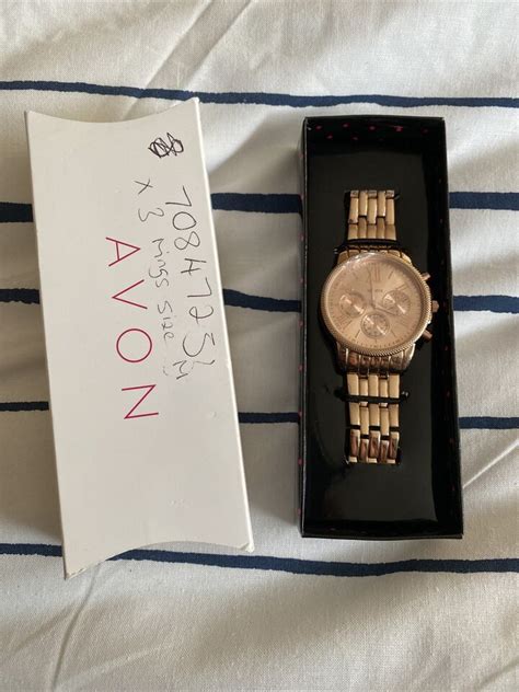 New Avon Lolo Link Watch Rose Gold Coloured Plating Watch In Original