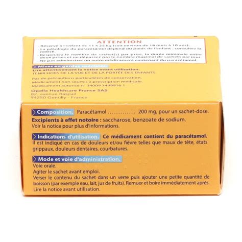 Doliprane Mg Sachets Poudre Parac Tamol Douleur Chez L Enfant