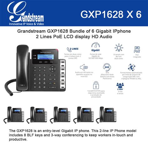 Grandstream Gxp Pack Gigabit Ip Phone Lines Voip Phone Basic