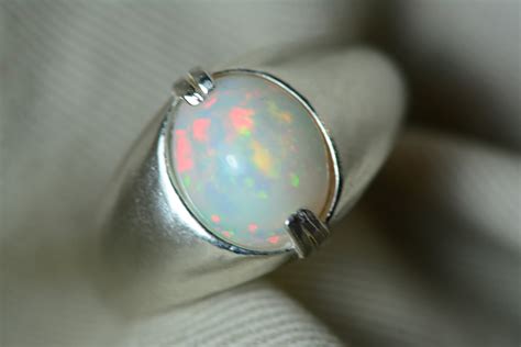 Mens Certified Opal Ring 2 21 Carats Mans Ring Sterling Etsy