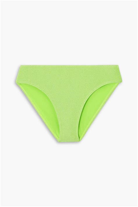 GOOD AMERICAN Sparkle Metallic Neon Bikini Briefs THE OUTNET