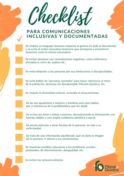 Checklist para una comunicación inclusiva Somos Pacientes