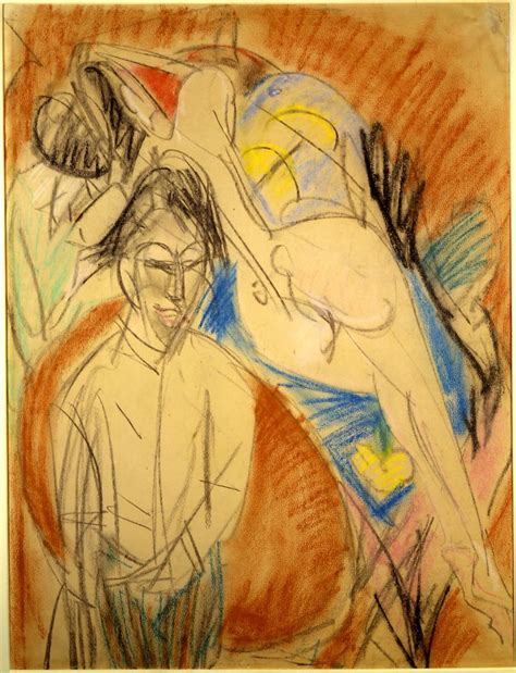 Man And Naked Woman 1915 By Ernst Ludwig Kirchner Artchive