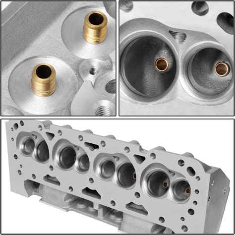 Assault Racing Products Sbc20064a Sbc Chevy 205cc Bare Aluminum Cylinder Heads Angle Plug 64cc