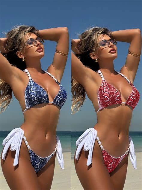 Uveng 2025 Sexy New Metal Chain Leopard Colorimeter Bikini