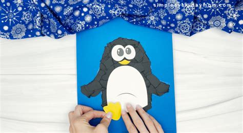 Torn Paper Penguin Craft For Kids W/PDF Printable Template