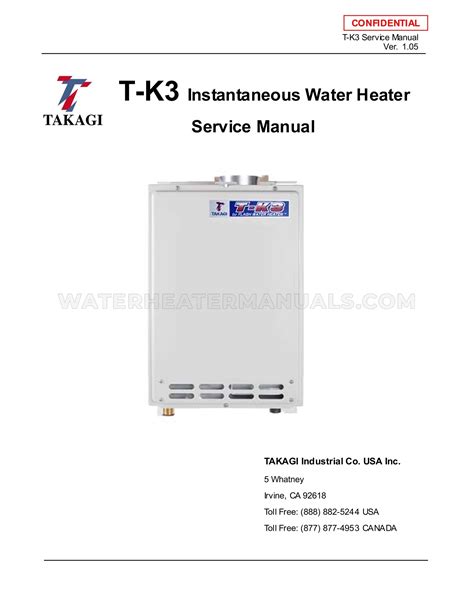 Takagi T K3 Lp Water Heater Service Manual Water Heater Manuals