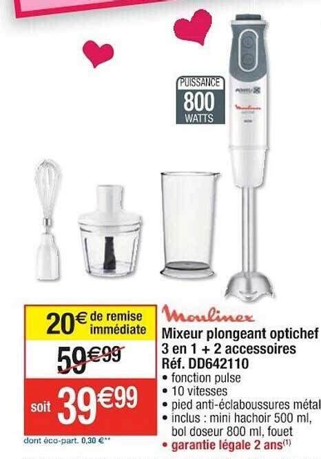 Promo Mixeur Plongeant Optichef En Accessoires Moulinex Chez Cora