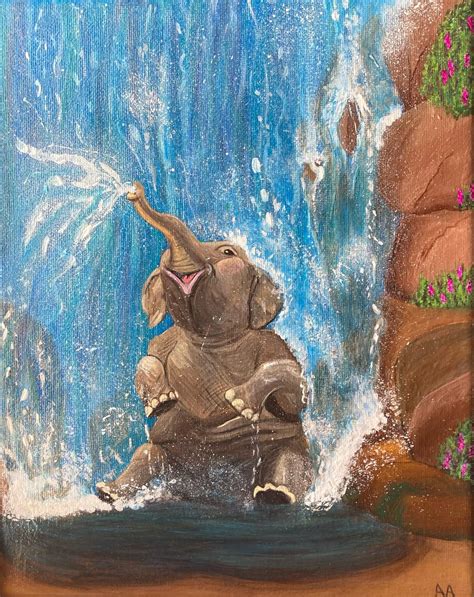 Just finished my happy little elephant 😍🐘🥰 : r/painting