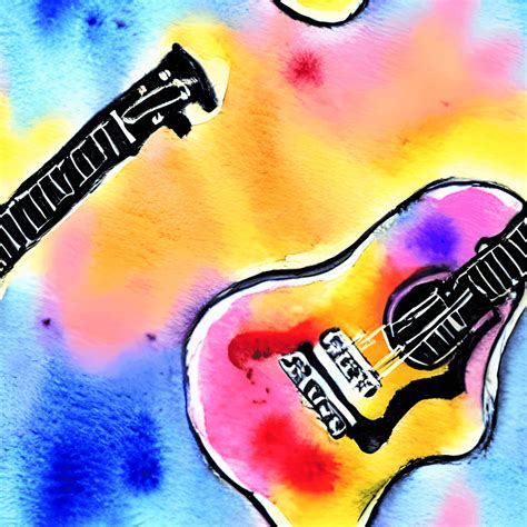 Watercolor Guitars Digital Graphic · Creative Fabrica