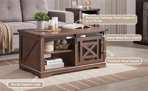 Amazon Jxqtlingmu Farmhouse Coffee Table Rustic Center Table With