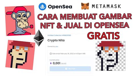 CARA MEMBUAT GAMBAR PIXEL ART NFT DAN JUAL DI OPENSEA GRATIS JUAL