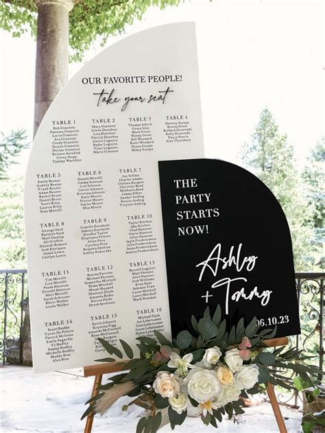 Duo Seating Chart Welcome Sign And Seating Chart Arched Wedding Sign