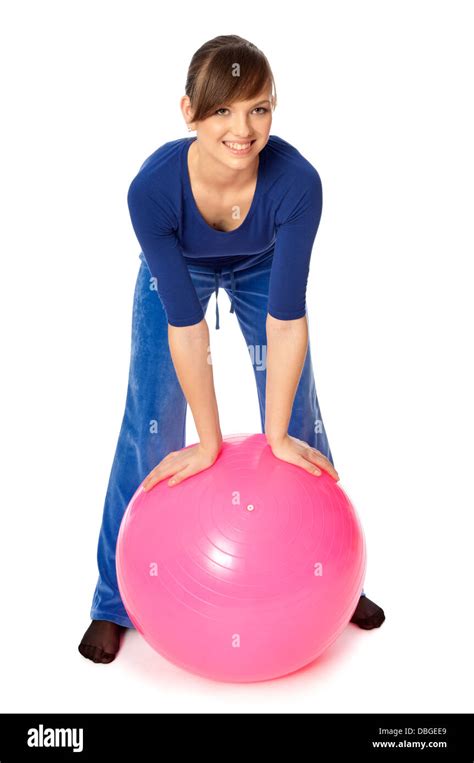 Exercises on a gymnastic ball Stock Photo - Alamy