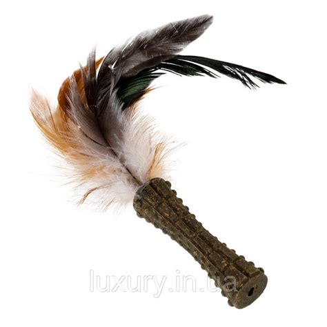 Іграшка для котів Спресована котяча м'ята з пером GiGwi Catnip, перо ...