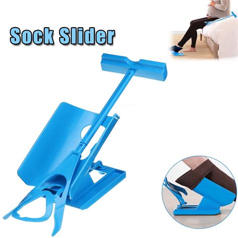 Pc Sock Slider Aid Blue Helper Kit Helps Put Socks On Off No Bending