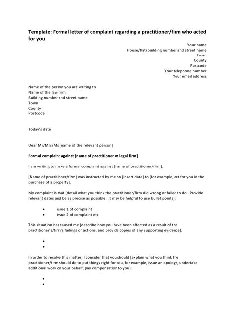 Complaint Business Letter Format