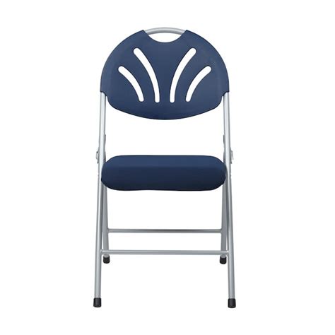 Office Star Products 4 Pack Navy Standard Folding Chair With Solid Seat