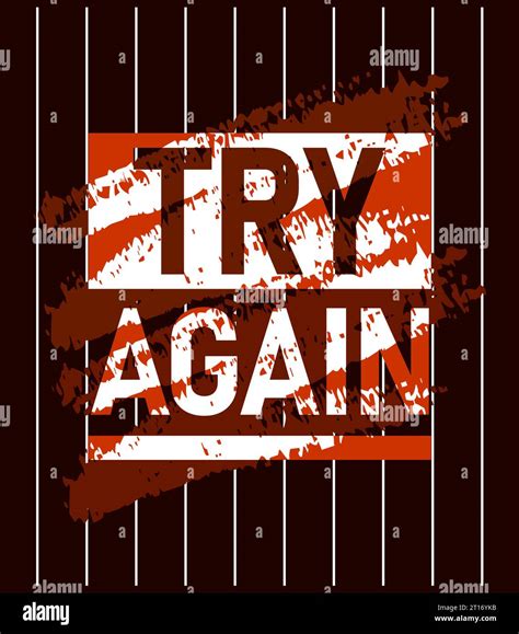 Try Again Motivational Stroke Typepace Design Short Phrases Design