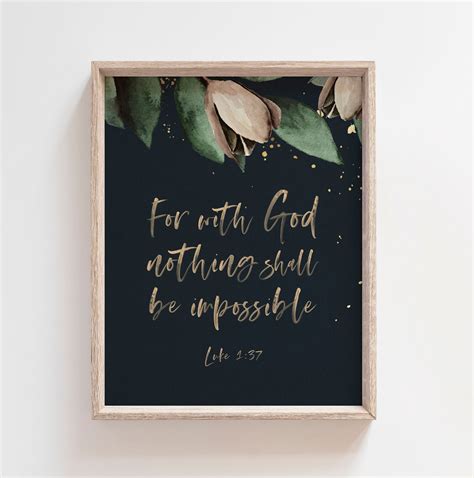 Luke 137 With God Nothing Shall Be Impossible Kjv Scripture Etsy