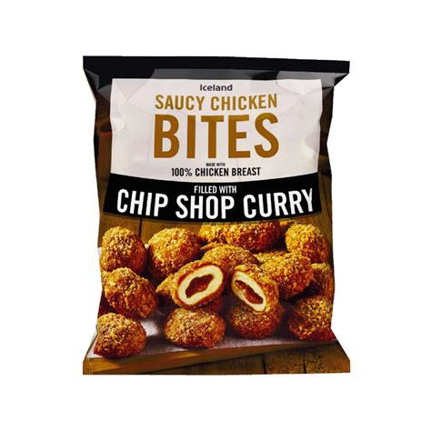 Iceland Chip Shop Curry Saucy Chicken Bites 504g | Breaded & Battered ...