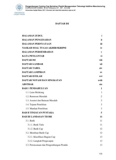 DAFTAR ISI HALAMAN JUDUL HALAMAN PENGESAHAN HALAMAN PERNYATAAN NASKAH