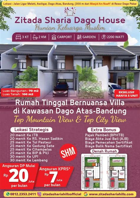 Rumah Baru Murah SHM KPR Dago Pakar Dekat ITB Cigadung Dan Cikutra