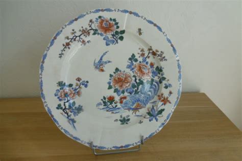 Plat Faience Gien Modele Coq Pivoines Diam Cm Lot Ebay