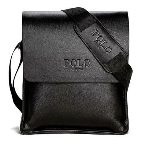 Качественная мужская сумка через плечо Polo Videng, поло. Черная ...
