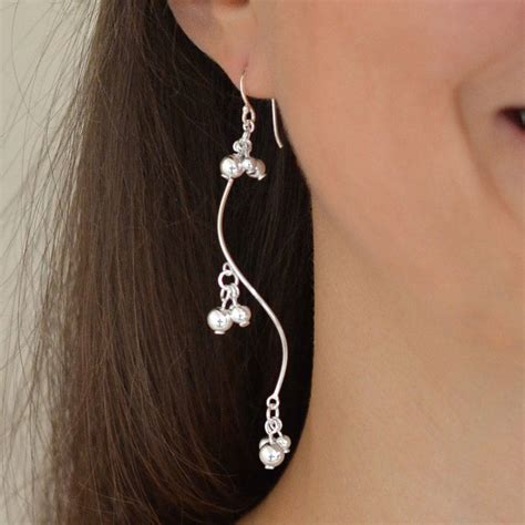 Sterling Silver Flamenco Earrings By Martha Jackson Sterling Silver