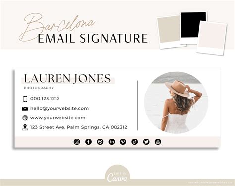 Barcelona Email Signature Template • Macarons And Mimosas