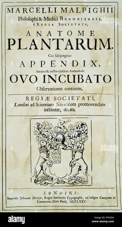 Marcello Malpighi N1628 1694 Italian Anatomist Title Page To