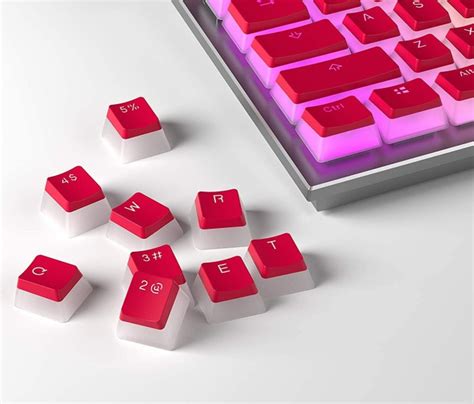 Hk Gaming Double Shot Pbt Pudding Keycap Set Tasten Rot