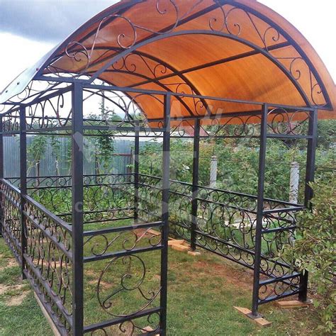 Кованая беседка с крышей из поликарбоната КБС-102: купить в Санкт ...