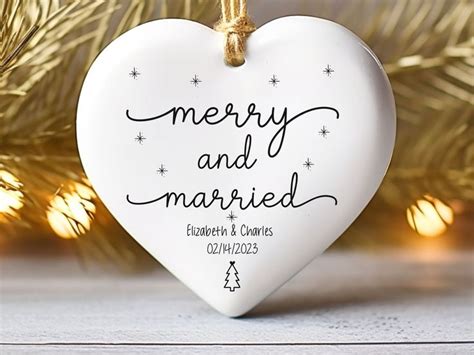 Merry Married Ornament Our First Christmas Married Ornament Mr