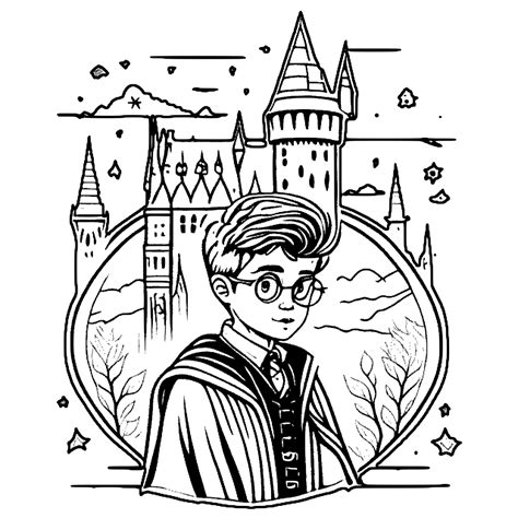 Harry Potter Coloring Page · Creative Fabrica