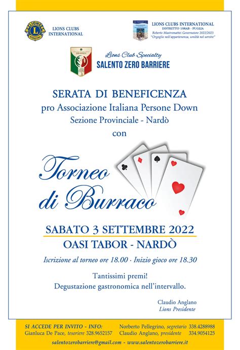 Torneo Di Burraco Per Beneficenza All Oasi Tabor Nard News