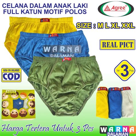 Jual 3 Pcs CD Anak Laki Laki Bahan Full Katun Tebal Multiwarna Motif