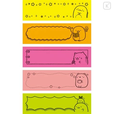 Japan San X Fluorescent Index Sticky Notes Sumikko Gurashi Kawaii